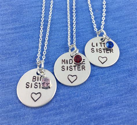 3 sibling necklace|sister charms for necklaces.